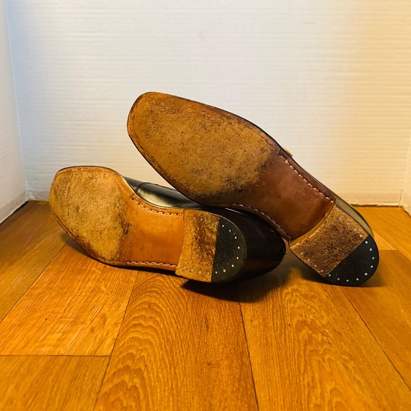 Vintage Men\'s Bullock & Jones Black Leather Oxford Loafers, 8.5. main image 4